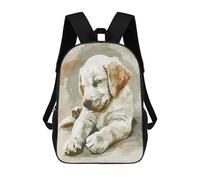 sinyumoney Sleeping Golden Retriever Puppy Nursery Illustration Backpack School Bag School Secondary High School College Backpack Travel for Teenage Girls Boys Women Men 17inch