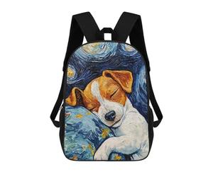sinyumoney Sleeping Jack Russel Terrier Starry Night Backpack for School 3D Printed Boys Girls School BagChildren Bookbag Travel Rucksack 17inch