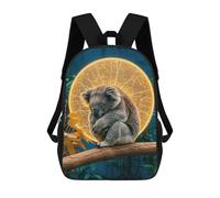 sinyumoney Sleeping Koala with Golden Halo School Bags School Secondary High School College Backpack Travel for Campus Outdoor Travel Sports 17inch