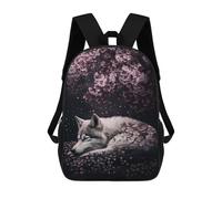 sinyumoney Sleeping Wolf Rucksack Lightweight Casual Daypack School Backpacks for Campus Outdoor Travel Sports 17inch