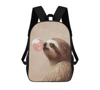sinyumoney Sloth Bubble Gum Funny Animal Children’s Backpack Girls Boys, 17 Inch Rucksack Bag, Daypack, Primary School, Perfect for Back to Kids
