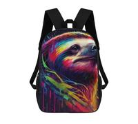 sinyumoney Sloth Colorful Animal Backpacks Kids School Backpack School Bag 3D Printed Fashion School Bags for Boys Elementary And Middle School Students 17inch