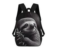 sinyumoney Sloth Drawn School Backpack Water Resistant Computer Rucksack- Perfect for Travel, Work And Daily Use 17inch