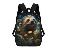 sinyumoney Sloth in A Garden of Flowers Rucksack School Secondary High School College Backpack Travel for Camping Outdoor Adventures And Daily Travel 17inch