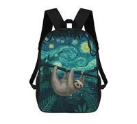 sinyumoney Sloth in Starry Night Jungle Rucksack Lightweight Casual Daypack School Backpacks for Campus Outdoor Travel Sports 17inch