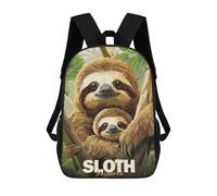 sinyumoney Sloth Mom And Baby Kids' Backpack 3D Printing School Bag Boys Cool Daypacks Casual Knapsack Fun Back Bag for Kids And Teenager 17inch
