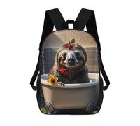 sinyumoney Sloth on Bathroom Backpacks 3D Printed Kids School Backpack Outdoor Casual Daypack Fashion Casual Children Backpacks Cute Travel Bags 17inch