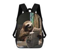 sinyumoney Sloth on The Toilet Flash Backpack School Lightweight Schoolbag Dayback Bookbag College for Men, Women & Teenage Boys 17inch