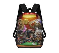 sinyumoney Sloth Playing Poker Game Children’s Backpack Girls Boys, Rucksack Bag, Daypack, Primary School, Perfect for Back to Kids School Or PE, Gifts And Travel 17inch