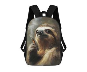 sinyumoney Sloth Smoking Cigar Backpack School Daypacks Business Backpack Water Resistant Bookbag for Teenage Girls Boys Women Men 17inch