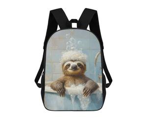 sinyumoney Sloth Taking A Bath 17 Inch Kids Backpack Fashion Fun Backpack Book Bag for Boys And Teenager 3D Printed for Boys