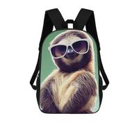 sinyumoney Sloth with Sunglasses School Bag 3D Printed 17inch Backpacks Fashion Kids School Backpack Rucksacks for Boys Elementary And Middle School Students