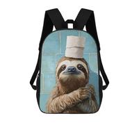 sinyumoney Sloth with Toilet Paper Hat-1 School Backpack Large School Backpack for Boys for Campus Outdoor Travel Sports 17inch