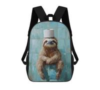 sinyumoney Sloth with Toilet Paper Hat School Bags School Secondary High School College Backpack Travel for Boys/Girls/Teenagers 17inch