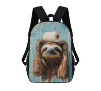 sinyumoney Sloth with Toilet Paper on Head-1 School Backpack Lightweight Airport College Students Back Pack for Boys/Girls/Teenagers 17inch