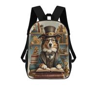 sinyumoney Smart Collie Dog Class Backpack School Lightweight Schoolbag Dayback Bookbag College for Men, Women & Teenage Boys 17inch