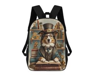 sinyumoney Smart Collie Dog Class Backpack School Lightweight Schoolbag Dayback Bookbag College for Men, Women & Teenage Boys 17inch