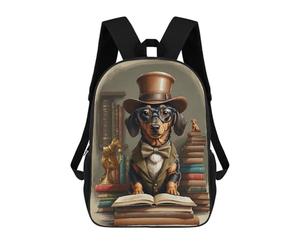 sinyumoney Smart Dachshund Dog School School Backpack Water Resistant Travel Backpack Computer Bag - Perfect for Travel, Work And Daily Use 17inch