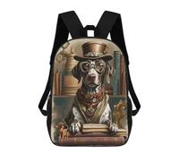 sinyumoney Smart German Pointer Dog Kids Backpack Girls 3D School Bags, Children's Rucksack Toddler Schoolbag,Casual Daypacks Fashion Bookbag Bag 17inch