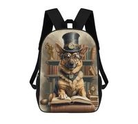 sinyumoney Smart German Shepherd Dog Children's School Backpack 3D Printed for Kids Travel Rucksacks Book Bags for Boys Elementary School Students 17inch