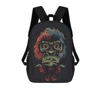 sinyumoney Smart Monkey Children's Backpacks School Backpack 3D Printed Backpack for Kids Travel Rucksacks Book Bags Kids School Bag 17inch
