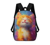 sinyumoney Smile of Joyful Cat Backpacks Kids Student Schoolbag,3D Printed Backpacks,Elementary And Middle School Students Backpacks for Boys Girls 17inch