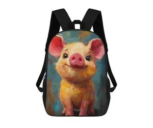 sinyumoney Smile Pig Painting Kids Backpack, Backpack School Bag, Backpacks Kids School 3D Printed School Bags for Elementary And Middle School Students Teens Birthday Gift 17inch