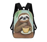 sinyumoney Smile Sloth Kids School Backpack School Bag 3D Printed School Bag for Boys Elementary And Middle School Students 17inch