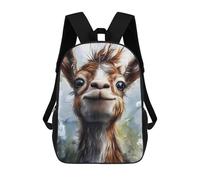 sinyumoney Smiling Alpaca Portrait Backpacks Kids Student Schoolbag,3D Printed Backpacks,Elementary And Middle School Students Backpacks for Boys Girls 17inch