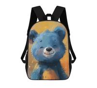 sinyumoney Smiling Blue Bear School Backpack Water Resistant Computer Rucksack- Perfect for Travel, Work And Daily Use 17inch