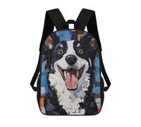 sinyumoney Smiling Border Collie Painting Backpack School Bag Travel College Rucksack Backpacks for Men, Women & Teenage Boys 17inch