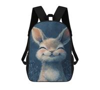 sinyumoney Smiling Bunny Illustration -2 Backpack School Daypacks Business Backpack Water Resistant Bookbag for Camping Outdoor Adventures And Daily Travel 17inch