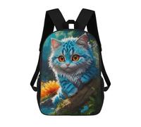 sinyumoney Smiling Cat on The Rocks Backpacks Kids School Backpack Fashion School Bag 3D Printed School Bag for Boys Elementary And Middle School Students 17inch