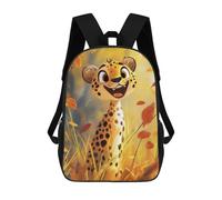 sinyumoney Smiling Cheetah in Autumn School Backpack Work Laptop Backpack Rucksack Bag for Camping Outdoor Adventures And Daily Travel 17inch