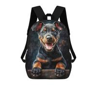 sinyumoney Smiling Doberman Puppy Rucksack Fashion Stationery Backpack Waterproof Casual Daypacks for Teenage Girls Boys Women Men 17inch