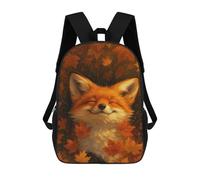 sinyumoney Smiling Fox in Autumn Leaves School Backpack School Secondary High School College Backpack Travel for Men/Women 17inch