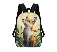 sinyumoney Smiling Fox in Sunlight Children's Backpack, 3D Printed School Backpack, Backpack for Boys Girls, Adjustable School Bag for Primary School 17inch