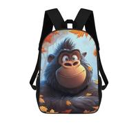 sinyumoney Smiling Gorilla in Autumn School Backpack Lightweight Airport College Students Back Pack- Perfect for Travel, Work And Daily Use 17inch