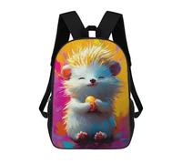 sinyumoney Smiling Hedgehog Painting 3D Printed 17 Inch School Backpack Casual Children's Backpacks 3D Printed for Boys Elementary And Middle