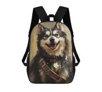 sinyumoney Smiling Husky in Armor School Backpack Fashion Stationery Backpack Waterproof Casual Daypacks for Camping Outdoor Adventures And Daily Travel 17inch
