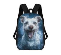 sinyumoney Smiling Jack Russell Terrier Backpack School Secondary Causal Travel High School Bags for Boys/Girls/Teenagers 17inch