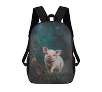 sinyumoney Smiling Piglet in Flowers Backpack 3D Printed School Bag For Boys High Capacity Travel Backpacks Book Bags Boys School Bag Mochila 17inch