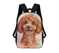 sinyumoney Smiling Poodle Portrait School Backpack 3D Printed School Bags Boys Girls Laptop Backpack for Kids/Students/Adults 17inch