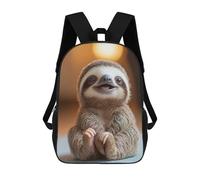 sinyumoney Smiling Sloth Children's School Backpack 3D Printed for Kids Travel Rucksacks Book Bags Kids School Bag 17inch