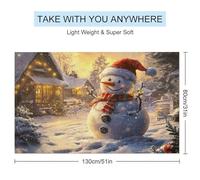 sinyumoney Smiling Snowman in Winter Wonderland Towel 1pc Highly Absorbent Soft Beach Towel Ideal for Beach 130cm*80cm
