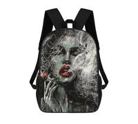 sinyumoney Smoking Lady with Red Lips Children's School Backpack 3D Printed for Kids Travel Rucksacks Book Bags for Boys Elementary School Students 17inch