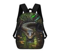 sinyumoney Snake 2 Children's 17 Inch School Backpack 3D Printed Cool Knapsack for Kids Travel Rucksacks Book Bags Kids School Bag