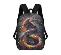 sinyumoney Snake Painting Backpacks Children's Backpacks School Bag 3D Printed Children's School Backpack Fashion Travel Backpacks for Kids Elementary Middle School 17inch