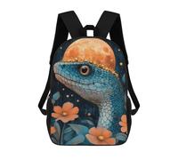 sinyumoney Snake with Moon Crown Children's Backpack, 3D Printed School Backpack, Backpack for Boys Girls, Adjustable School Bag for Primary School 17inch