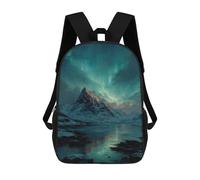 sinyumoney Snow-Capped Mountain Aurora Reflections Rucksack School Secondary High School College Backpack Travel for Campus Outdoor Travel Sports 17inch